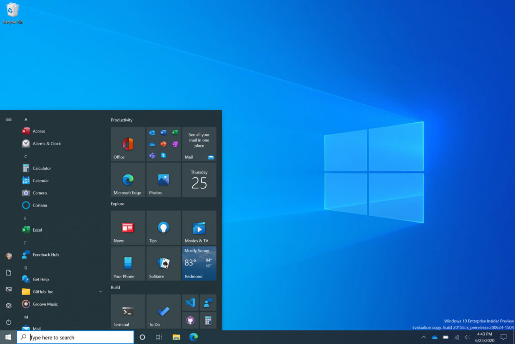 Dark mode Start Menu