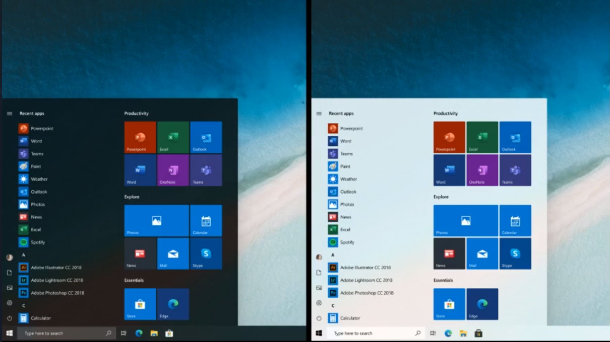 Current Windows 10 Start Menu Tiles