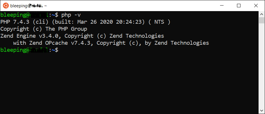 PHP 7.4 in WSL