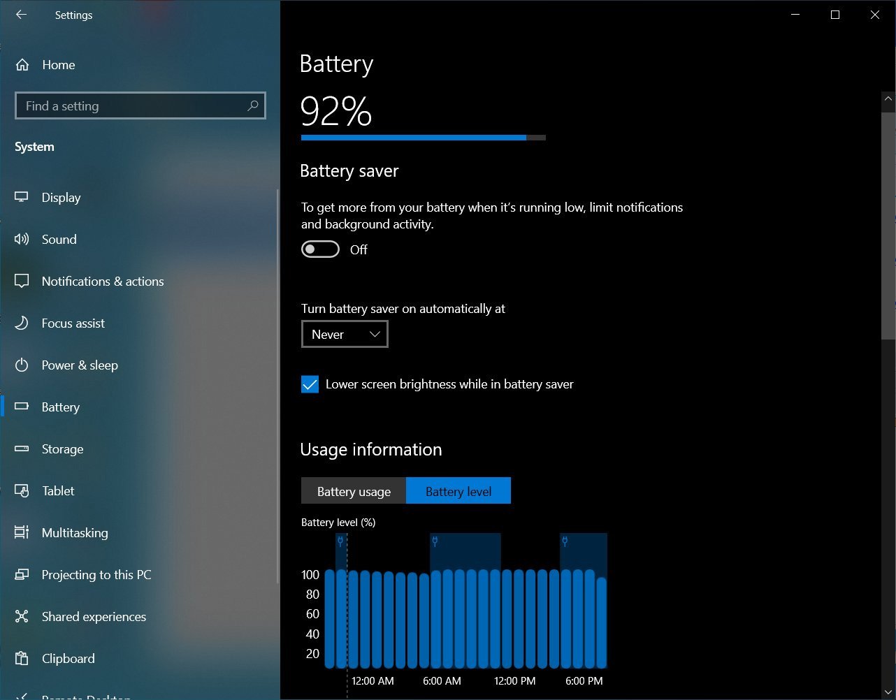New and improved Battery settings page