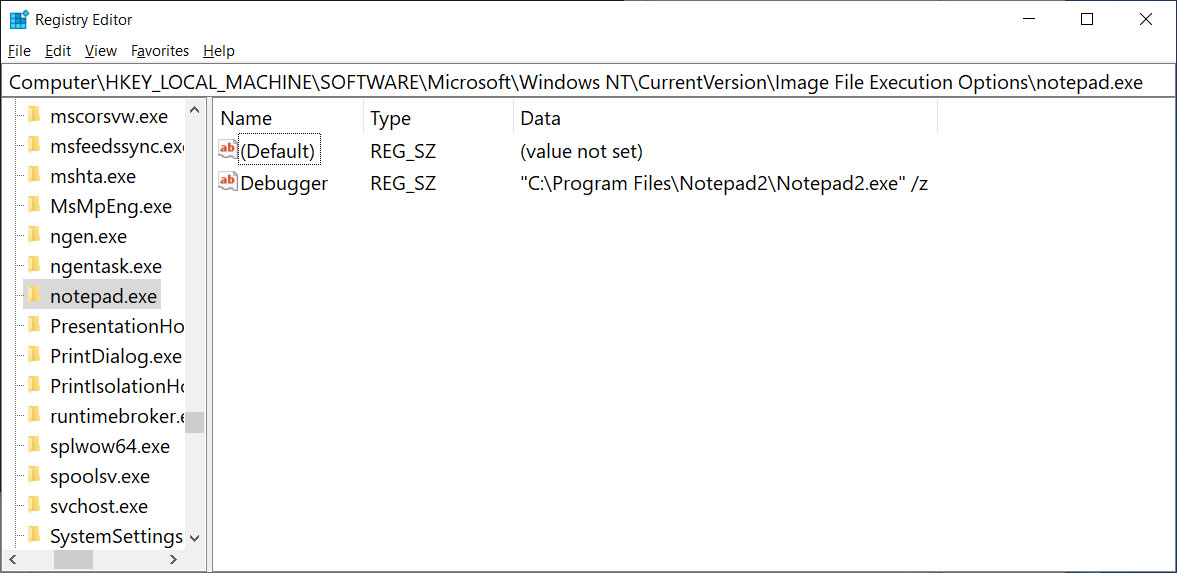 Registry Editor