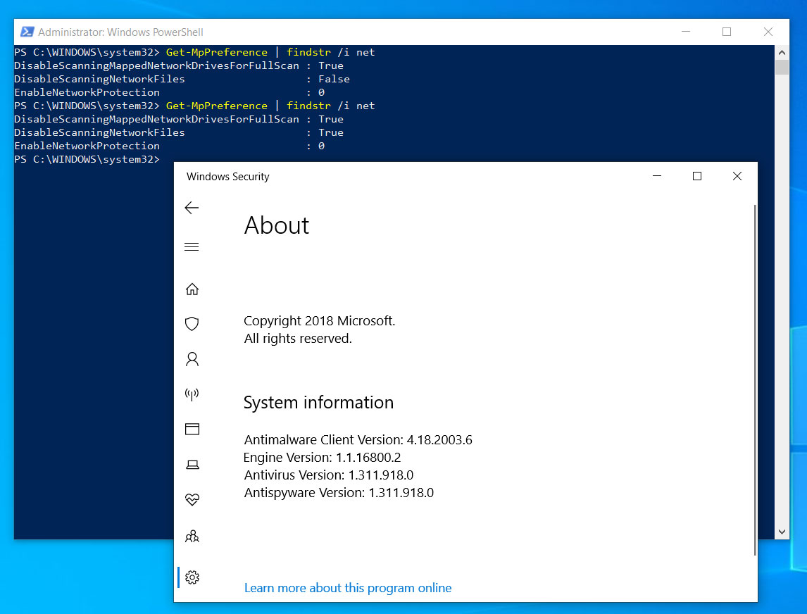 Newer Windows Defender engines