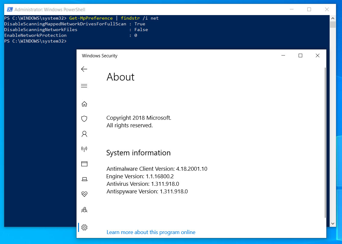 Older Windows Defender engines