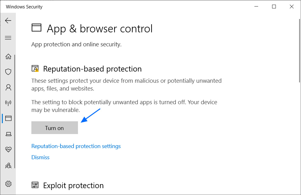 Reputation-based protection setting