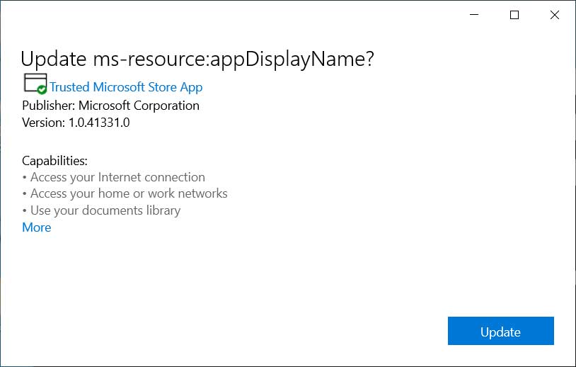 Update App Installer