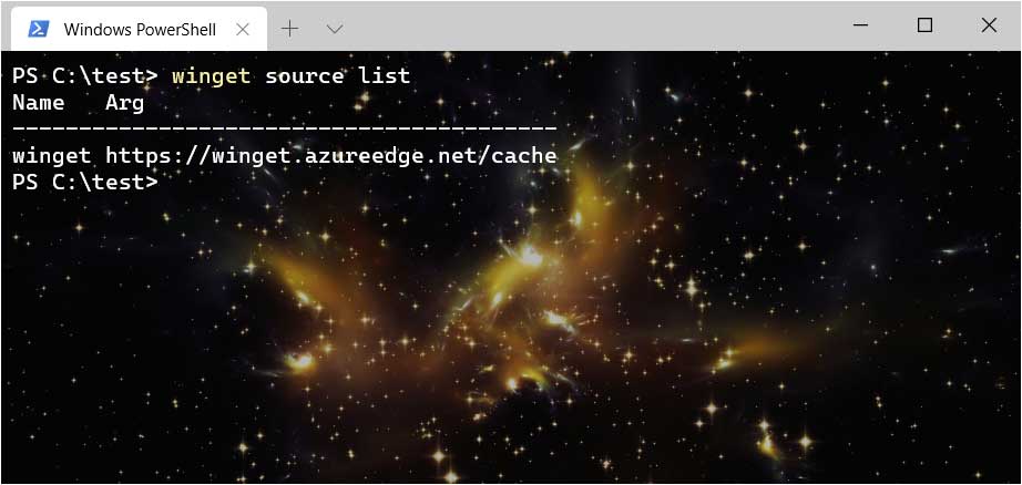 Using the winget source command