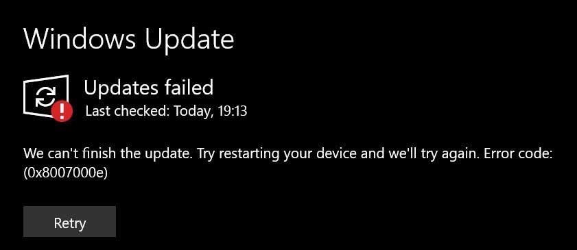 Error 0x8007000e