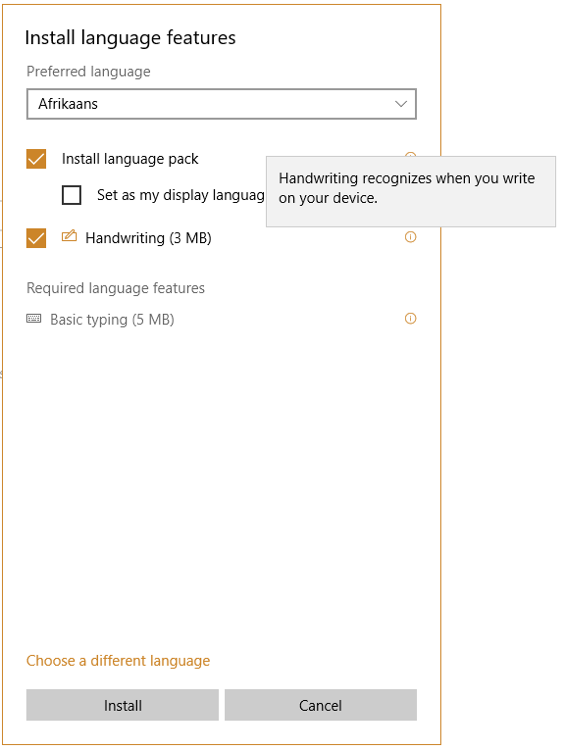 Install language. Language features. установка language setting uk-ua. save feature preferences.