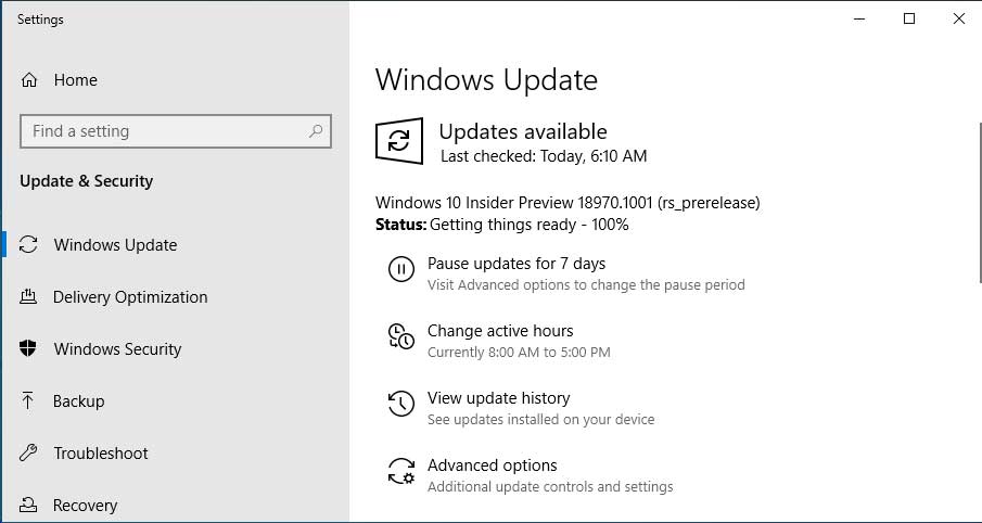 Windows 10 Insider Build 18970