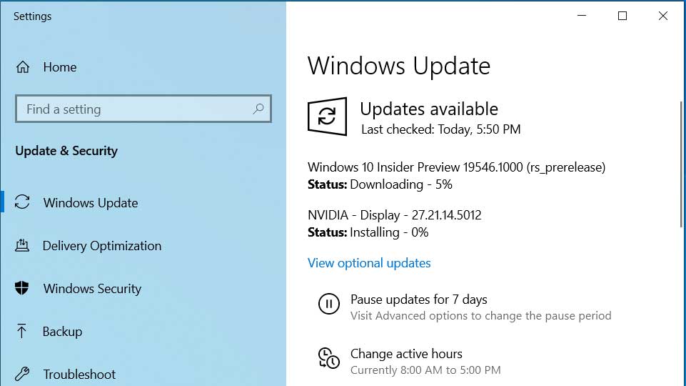 Windows 10 Insider Build 19546