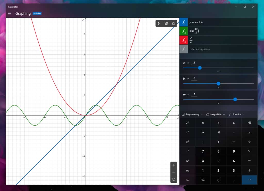 New Graphing Mode in Windows Calculator