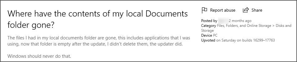 Bug report from 2 months ago