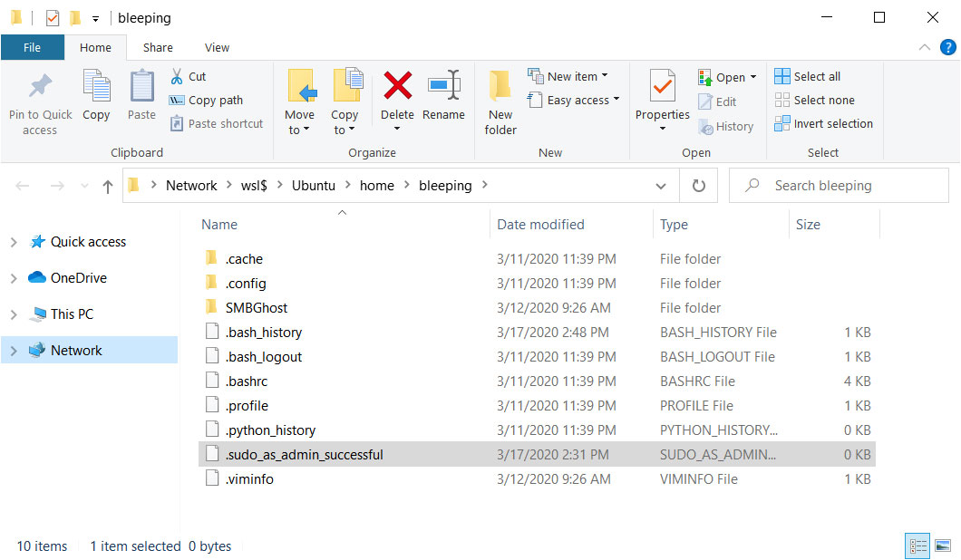 Accessing WSL folders via a network share