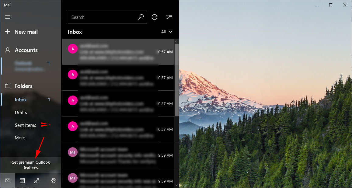 Office 365 Promotion in Mail