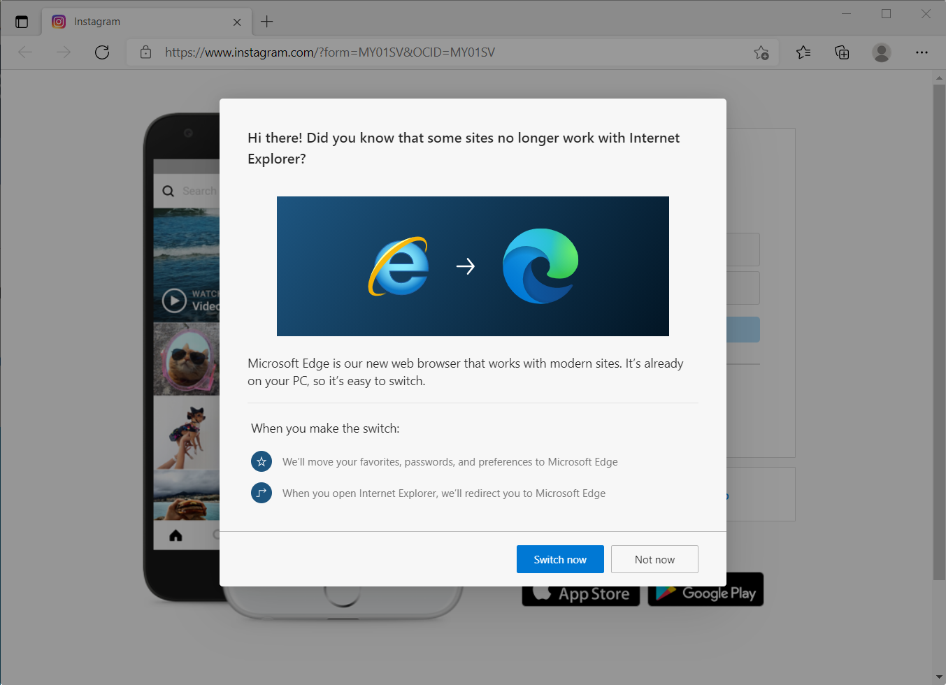 Internet Explorer redirecting to Microsoft Edge