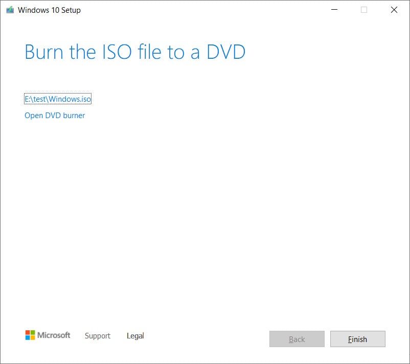 Windows 10 ISO created