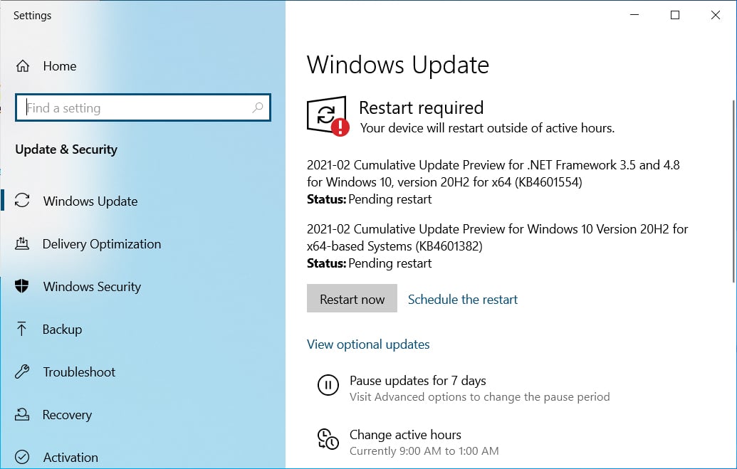 Windows 10 Cumulative Update Preview KB4601382 Released