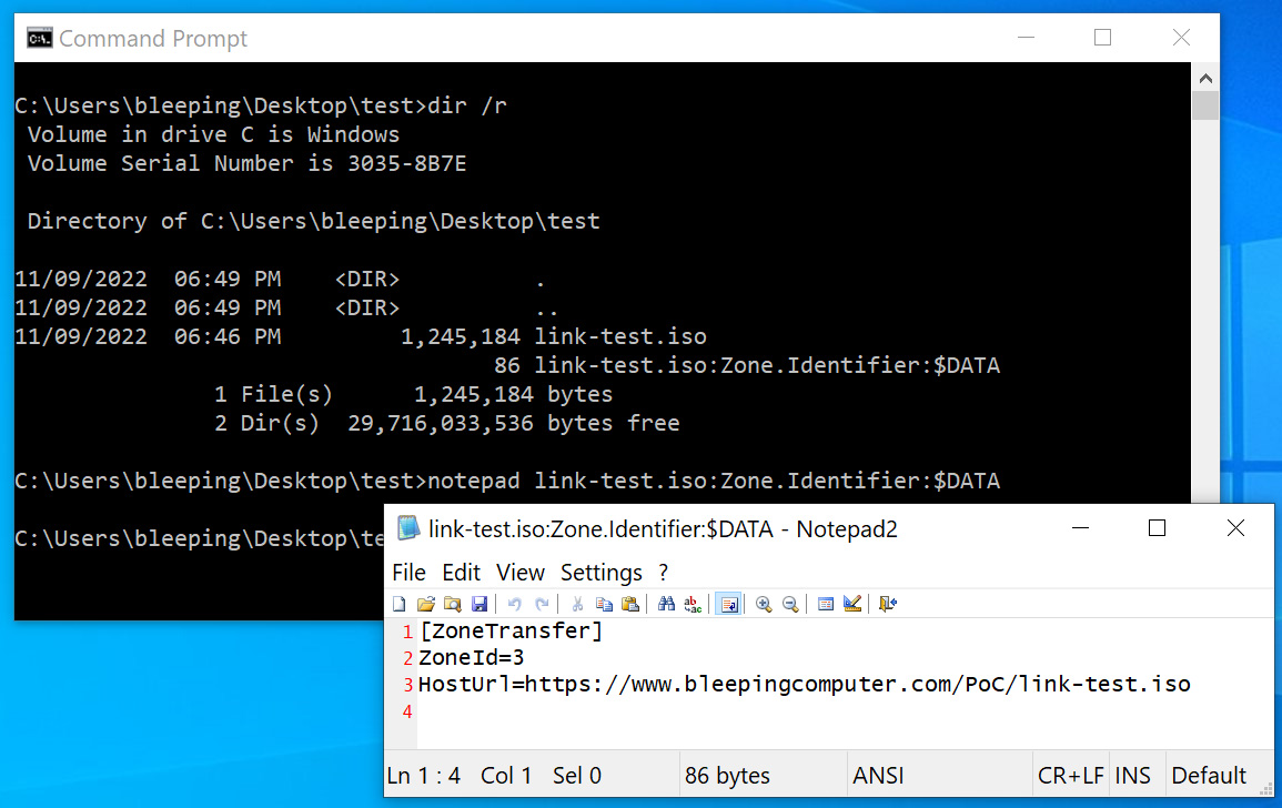 Aliran data alternatif Mark-of-the-Web