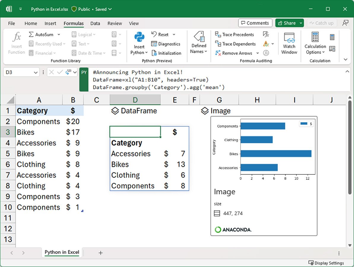 Using the Python Panda library in Excel