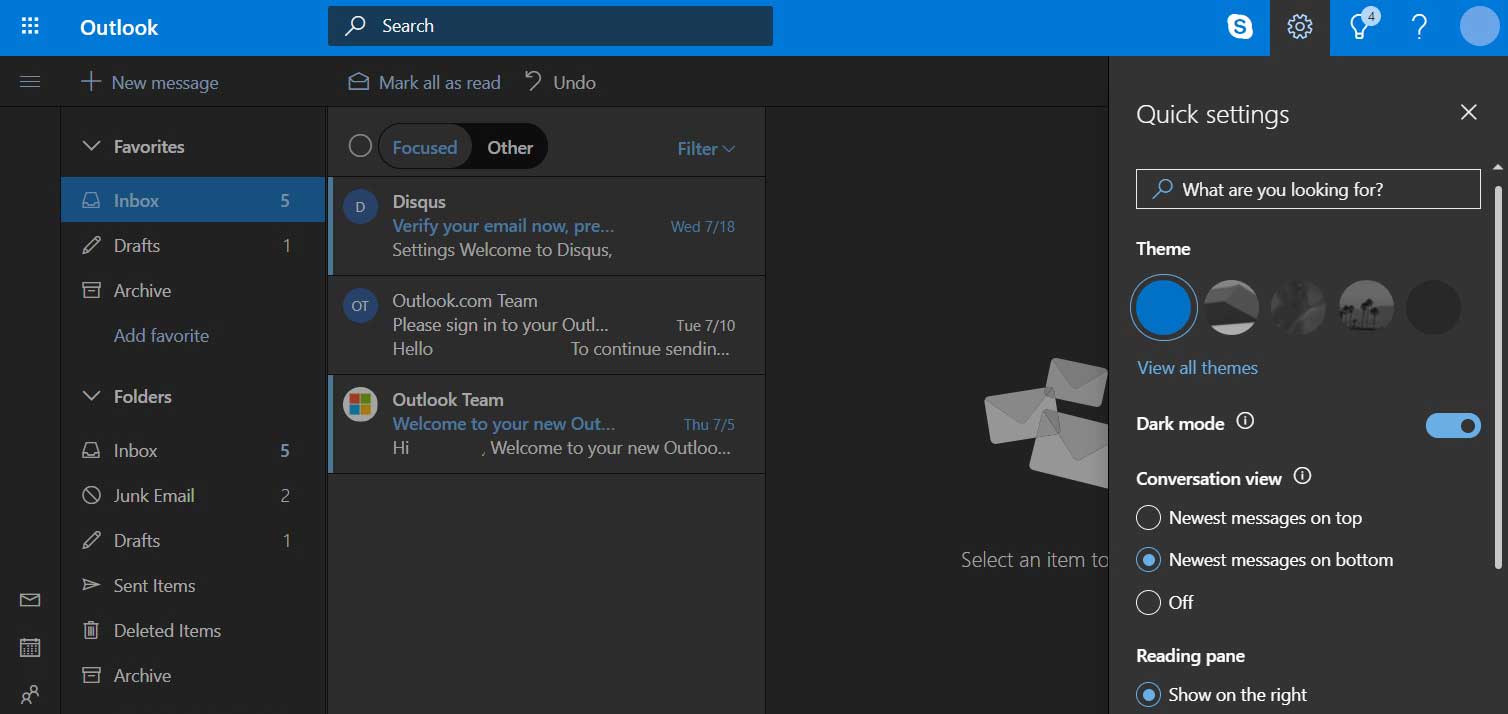 Dark Mode Rolling Out Now To Outlook.com Users