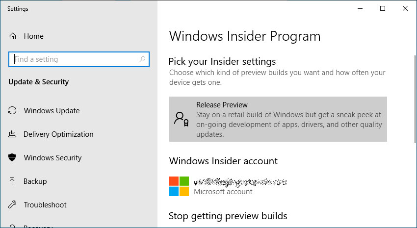 Windows 10 Insider Release Preview Ring