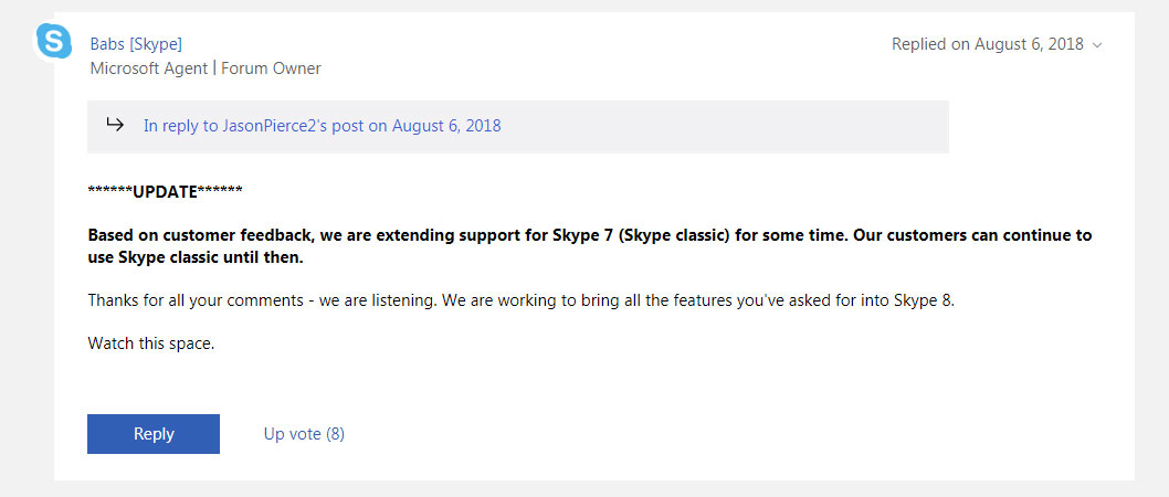 microsoft extends skype classic end of life and bringing back skyype