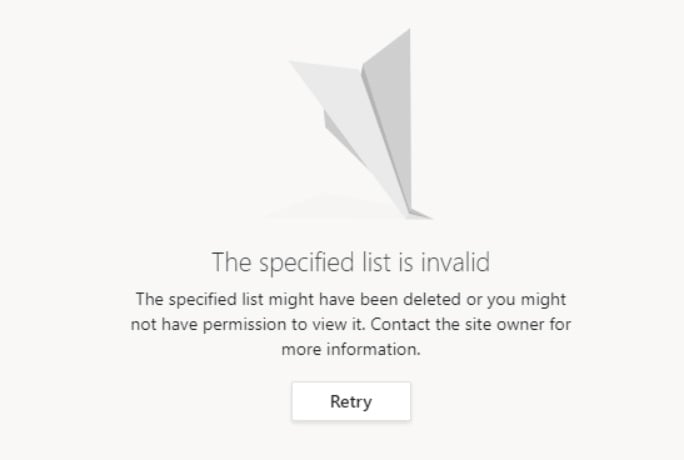 Microsoft Teams error when trying to access files