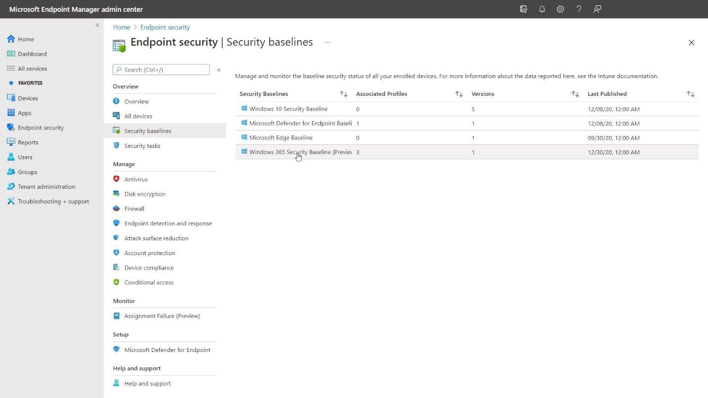 Assigning Security Baselines to Cloud PCs