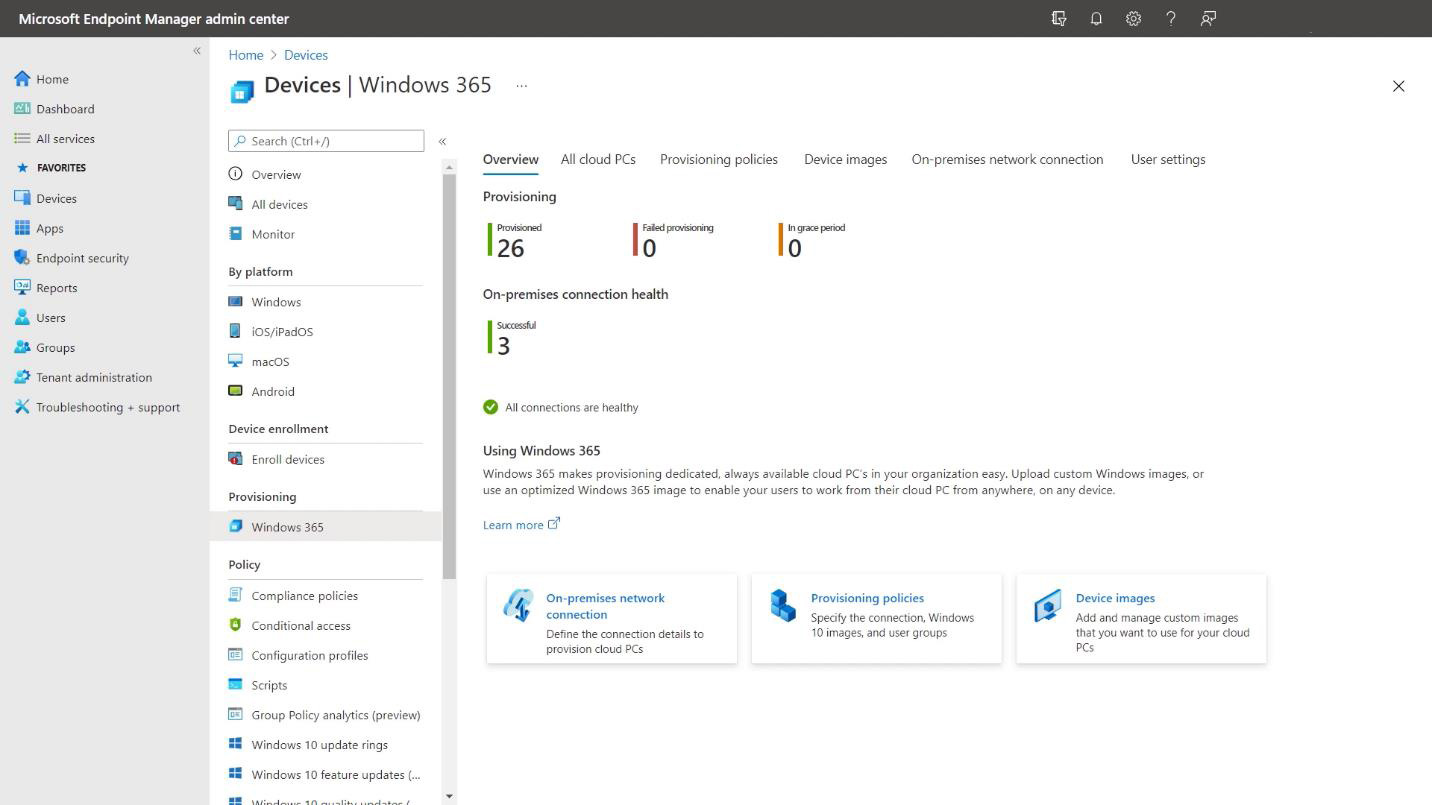 Managing Cloud PCs from Microsoft Endpoint Manager