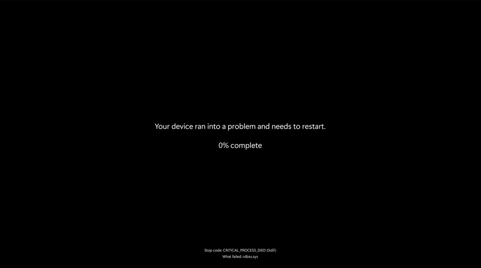 Rengiden bağımsız olarak, hala bir BSOD kazası ekranı
