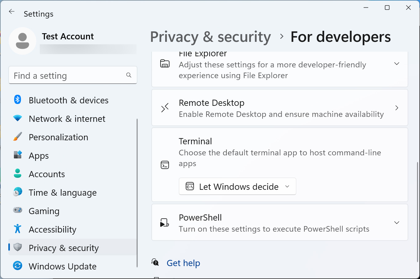 Modify the Windows 11 Terminal Settings