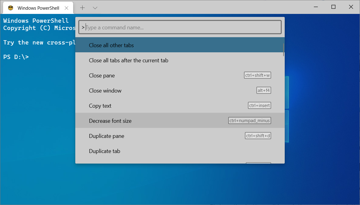The Windows Terminal Command Palette