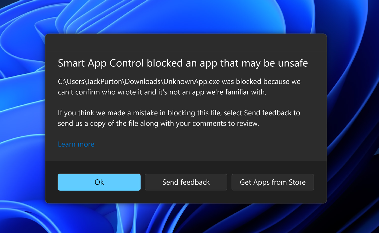 New Smart App Control security feature