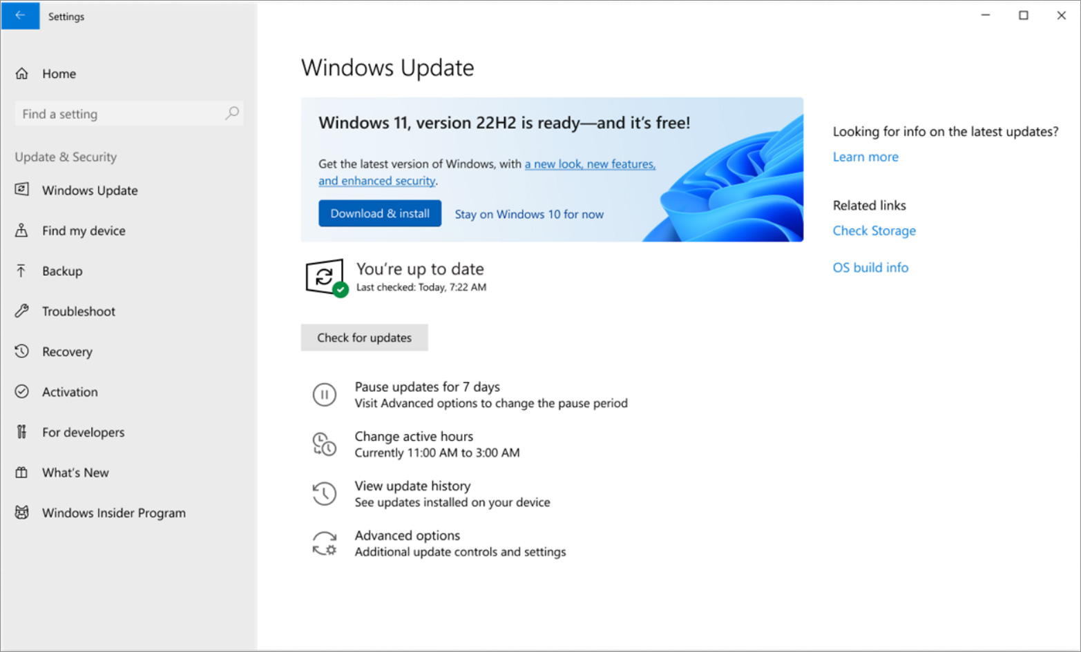 The Windows 11 22H2 feature update