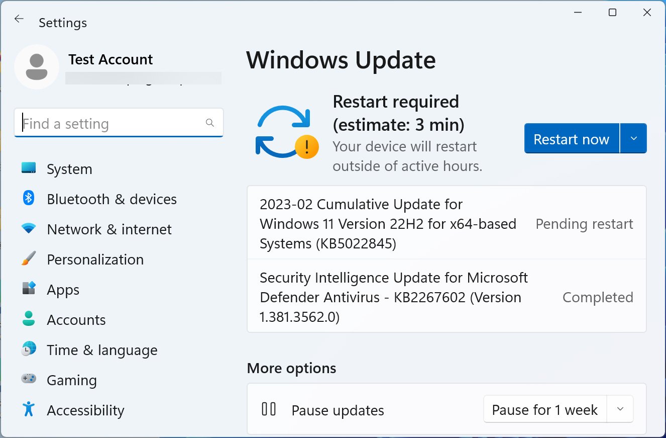 Windows 11 KB5022845 cumulative update