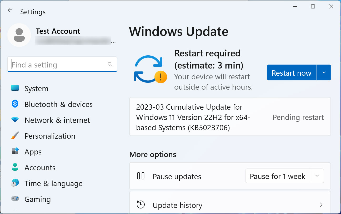 Windows 11 KB5022845 cumulative update