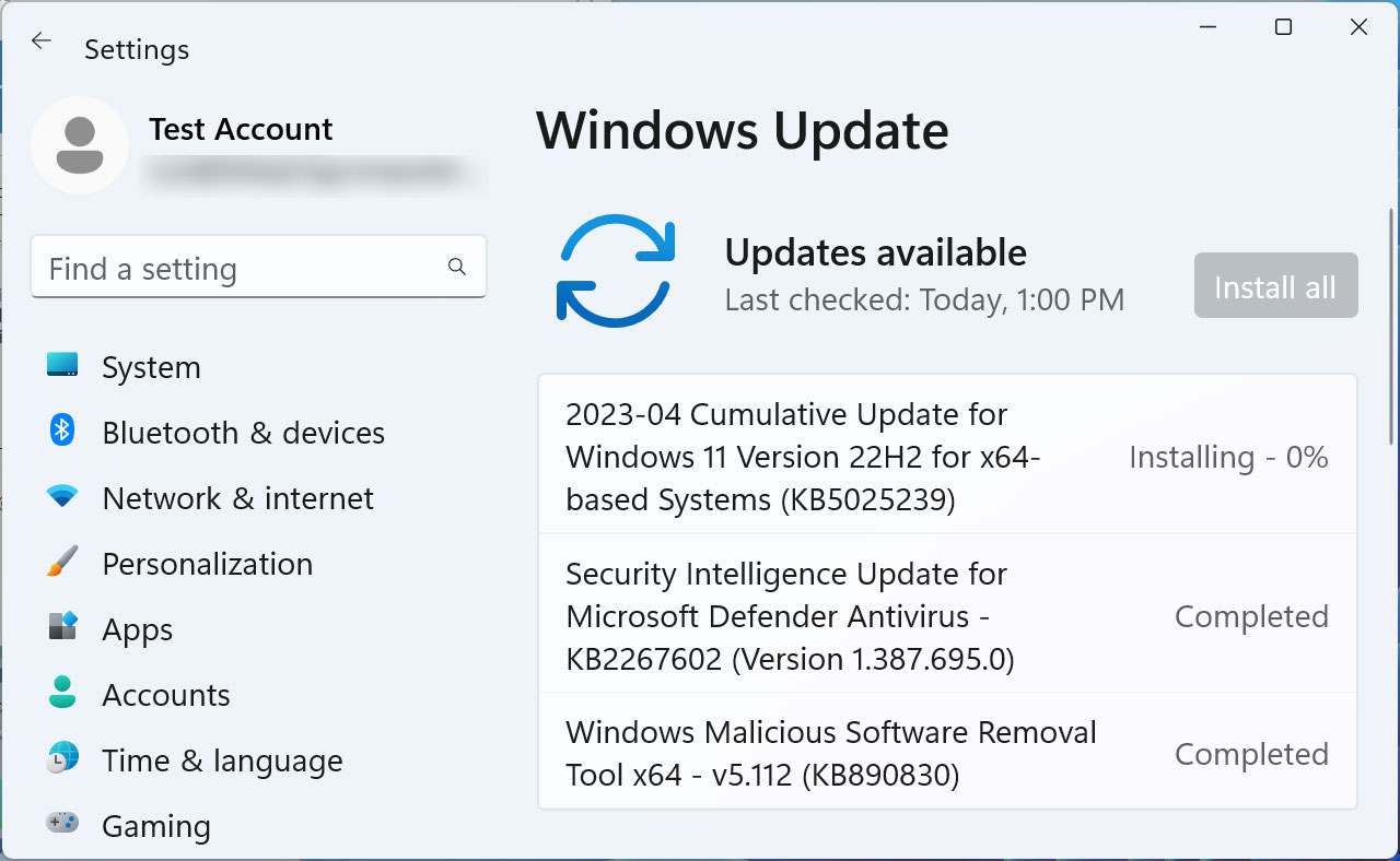 Windows 11 Cumulative Update KB5025239