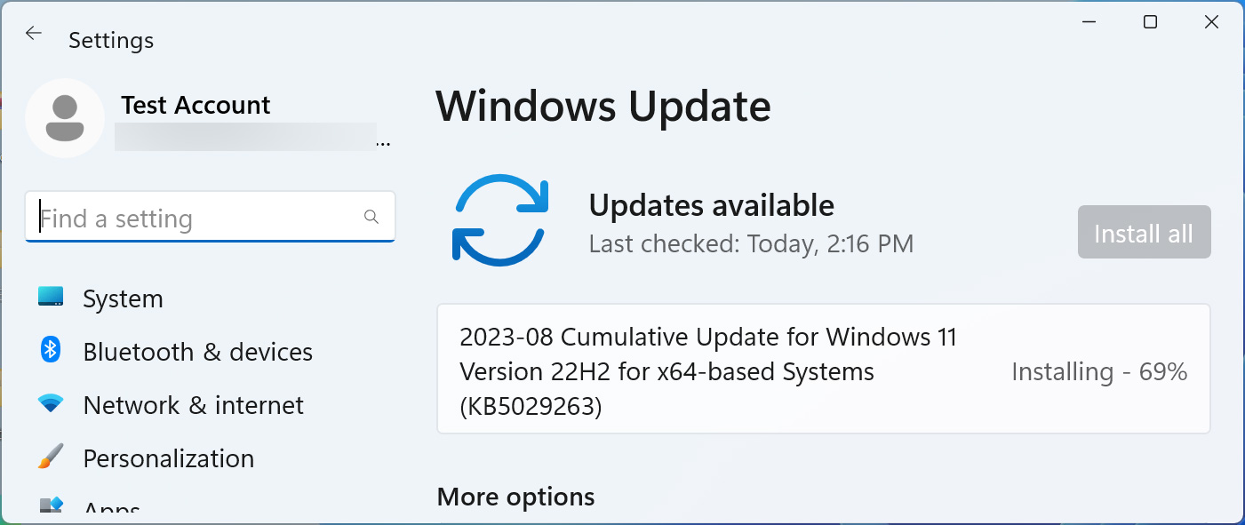 Windows 11 KB5029263 cumulative update