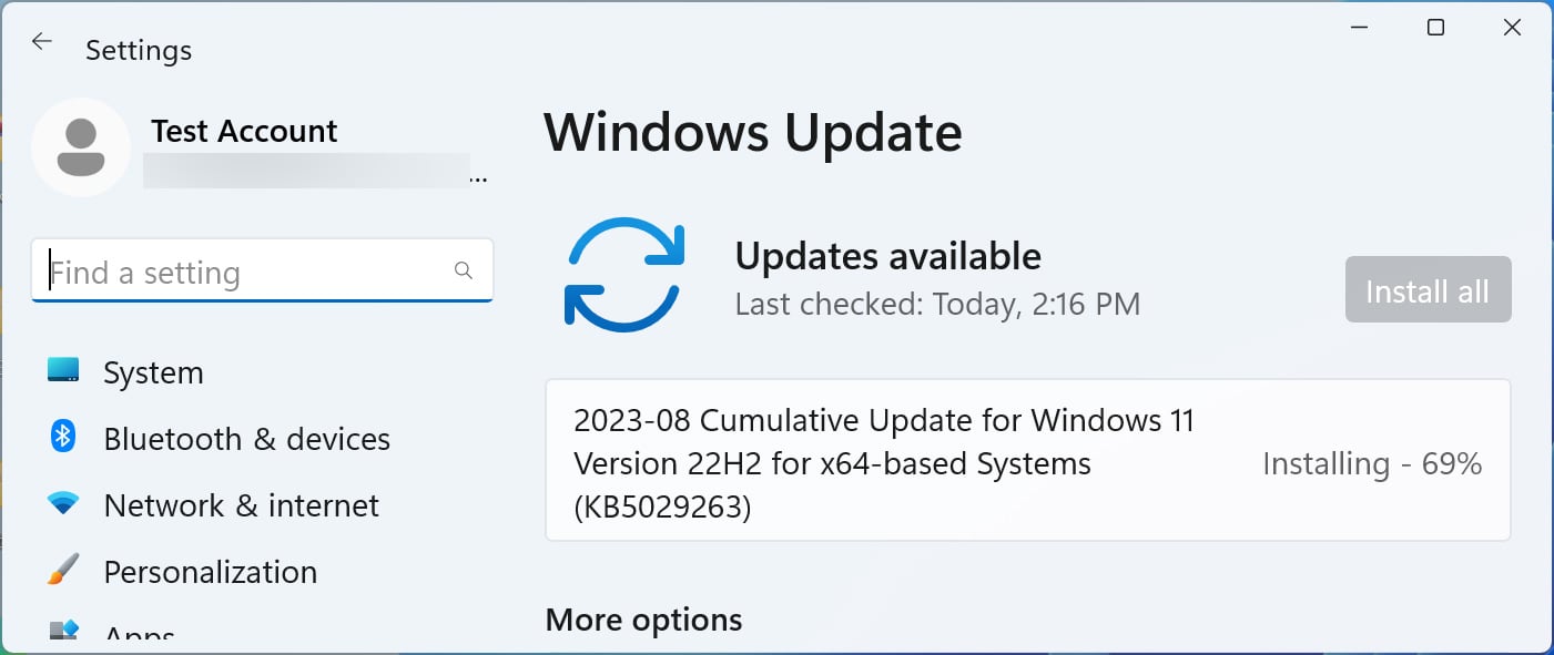 Windows 11 KB5029263 cumulative update