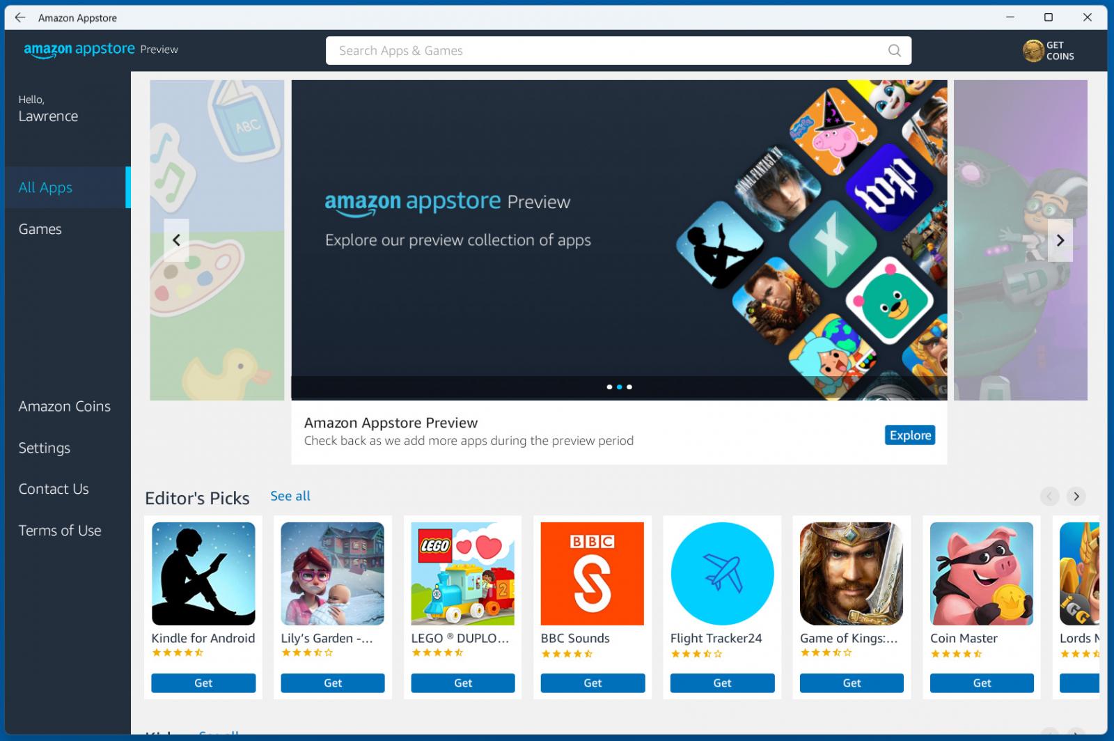 Windows 11 Amazon App Store