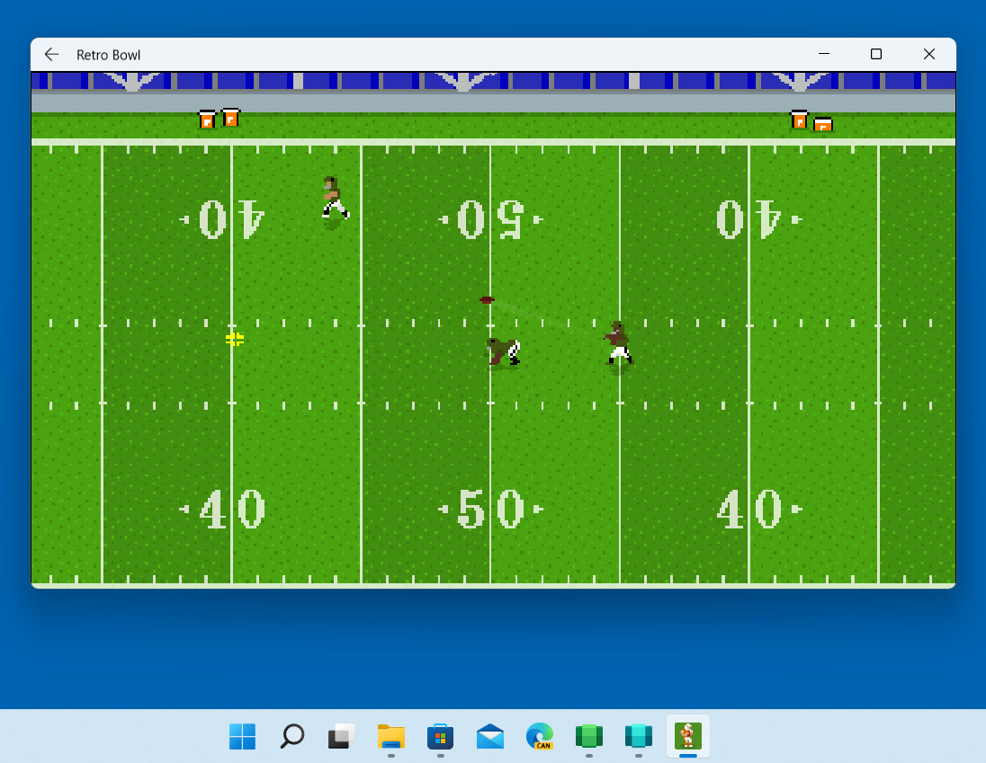 Retro Bowl sideloaded into Windows 11