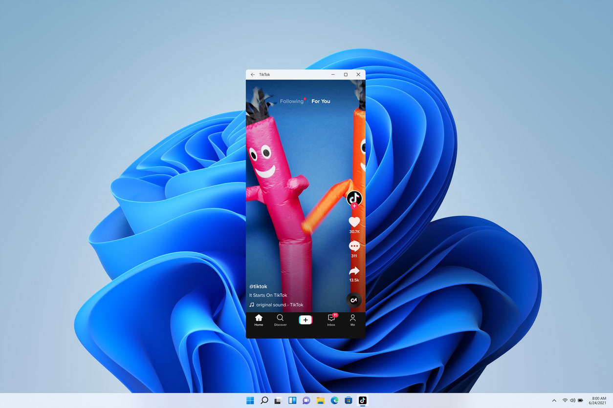 Running TikTok Android app in Windows 11