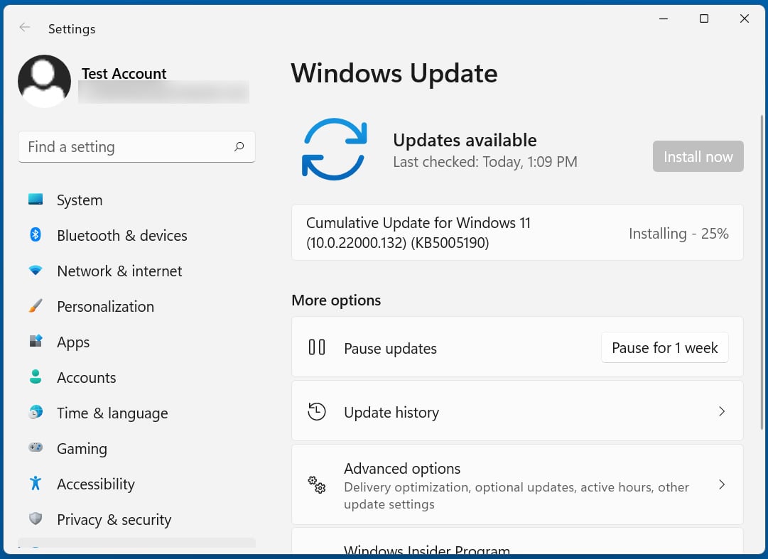 Windows 11 KB5005190 cumulative update