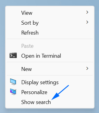 Disable the Windows 11 Desktop Search Box