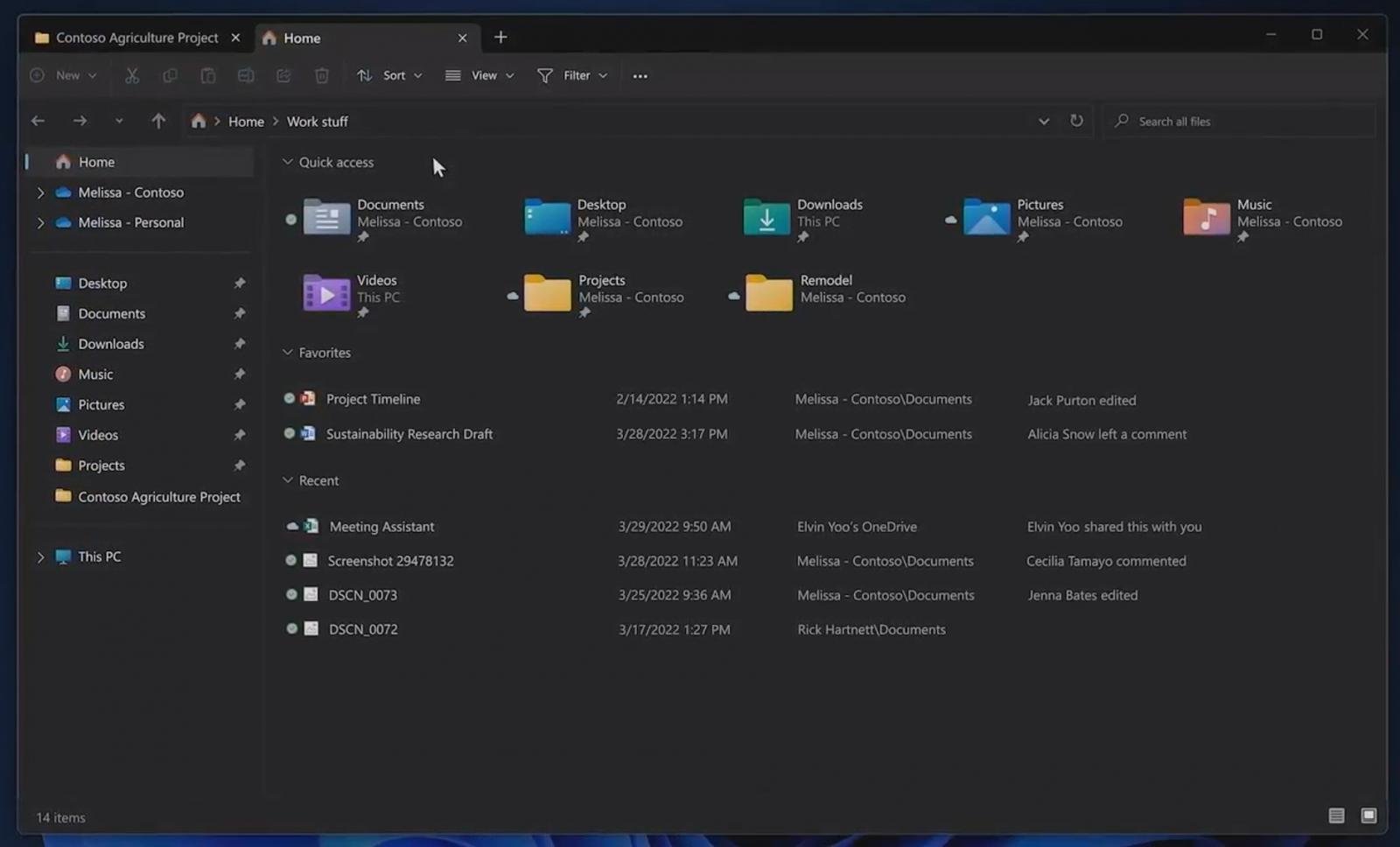 New File Explorer Home page