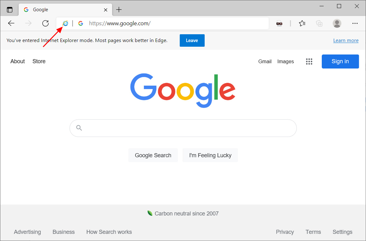 IE Mode in Microsoft Edge