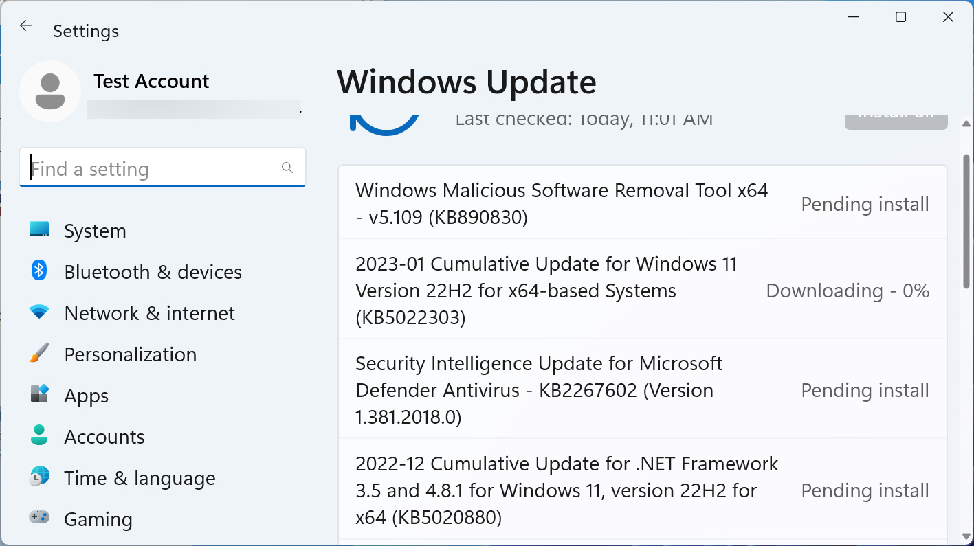 Windows 11 KB5021255 cumulative update