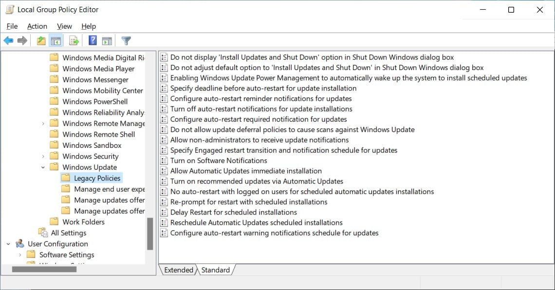 Legacy Policies Folder in Windows 11