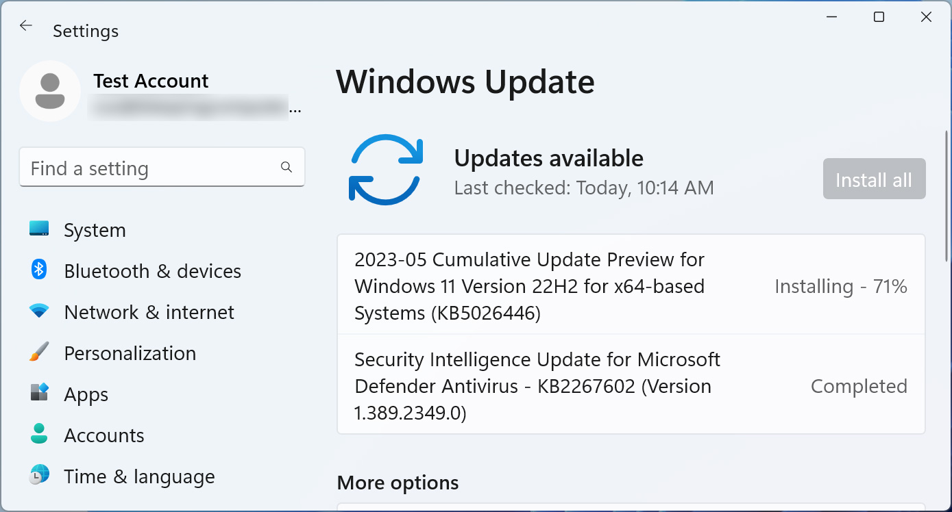 The Windows 11 22H2 KB5026446 update