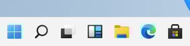Medium Windows 11 taskbar (TaskbarSi = 1)